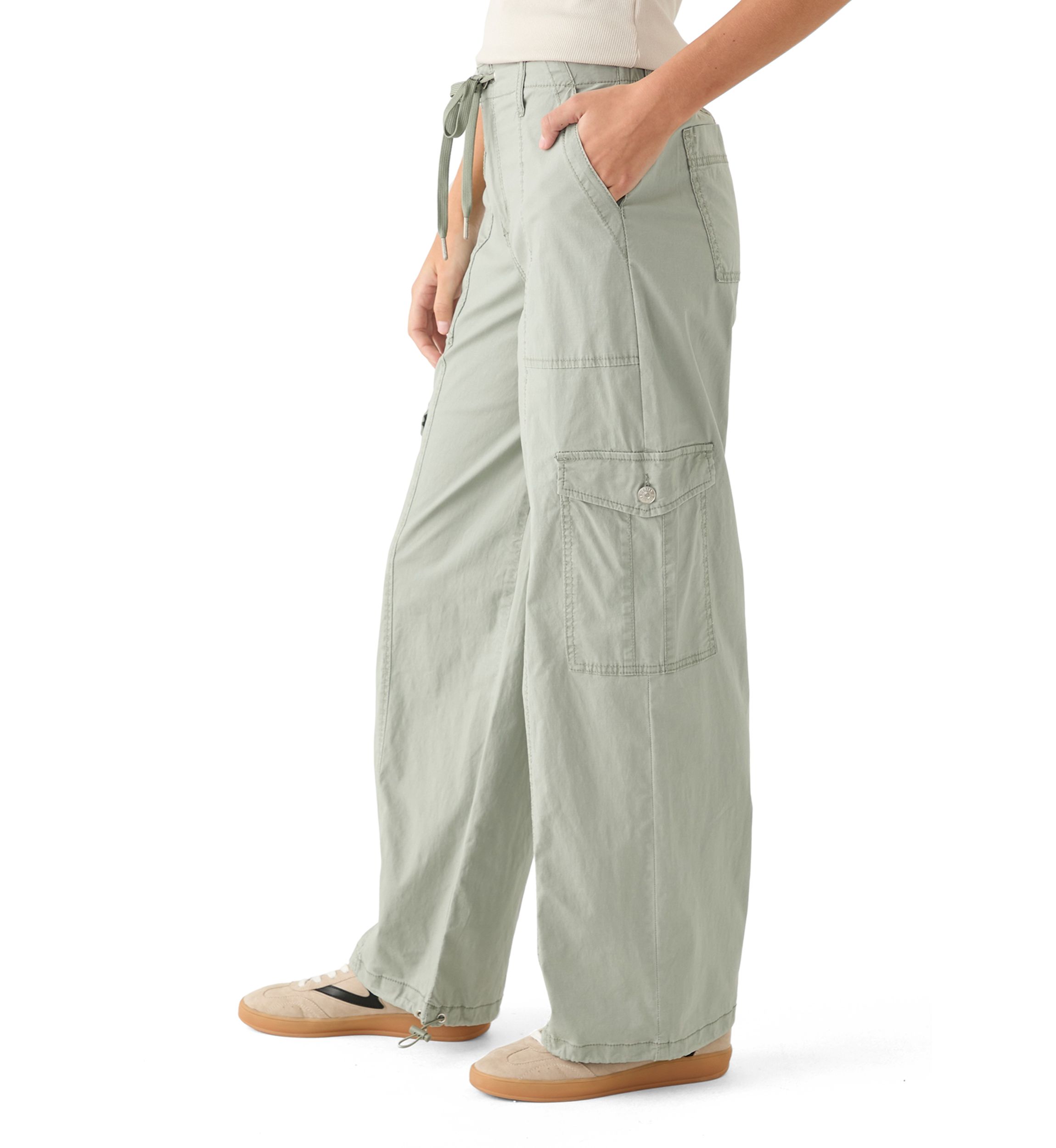 Womens Wide Leg Toggle Pants