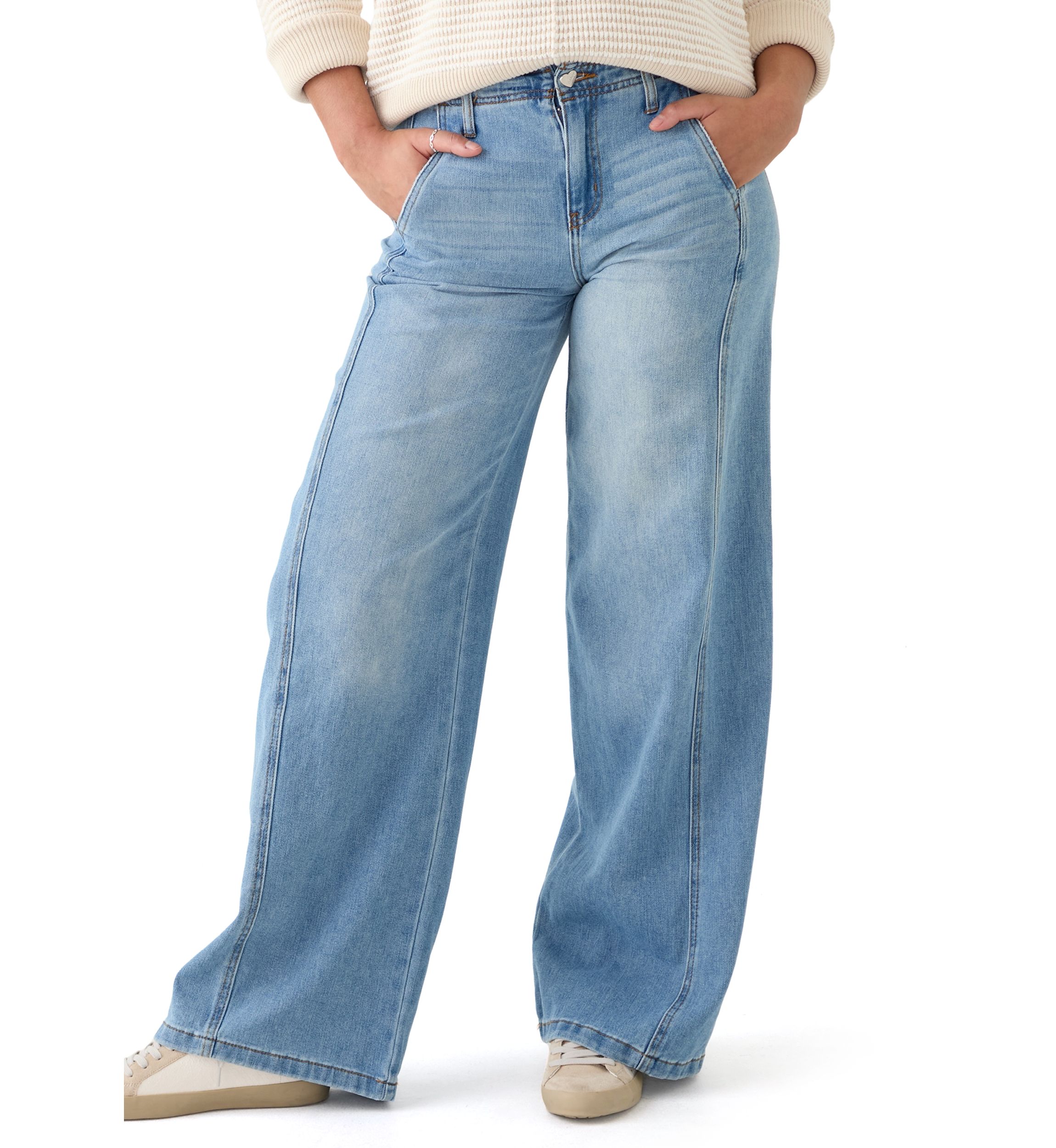 Womens Wide Leg High Rise Jeans