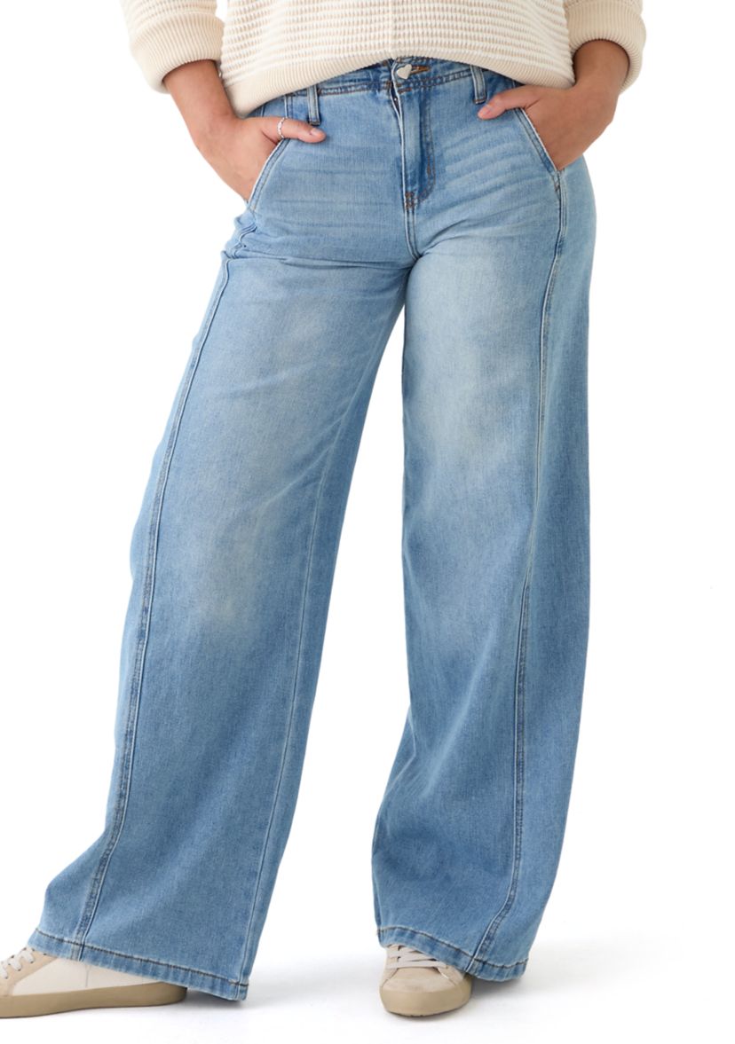 Womens Wide Leg High Rise Jeans