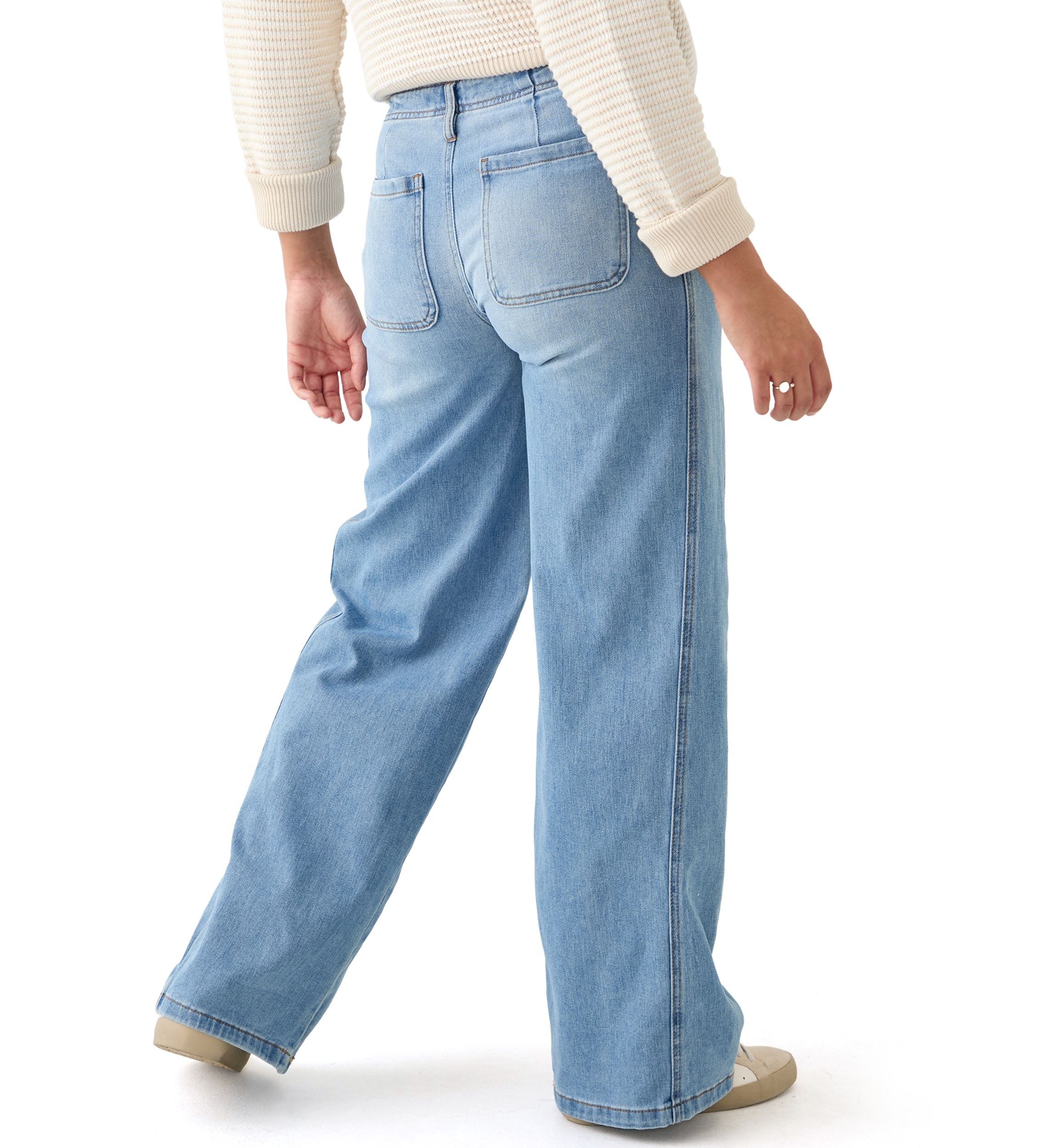 Womens Wide Leg High Rise Jeans