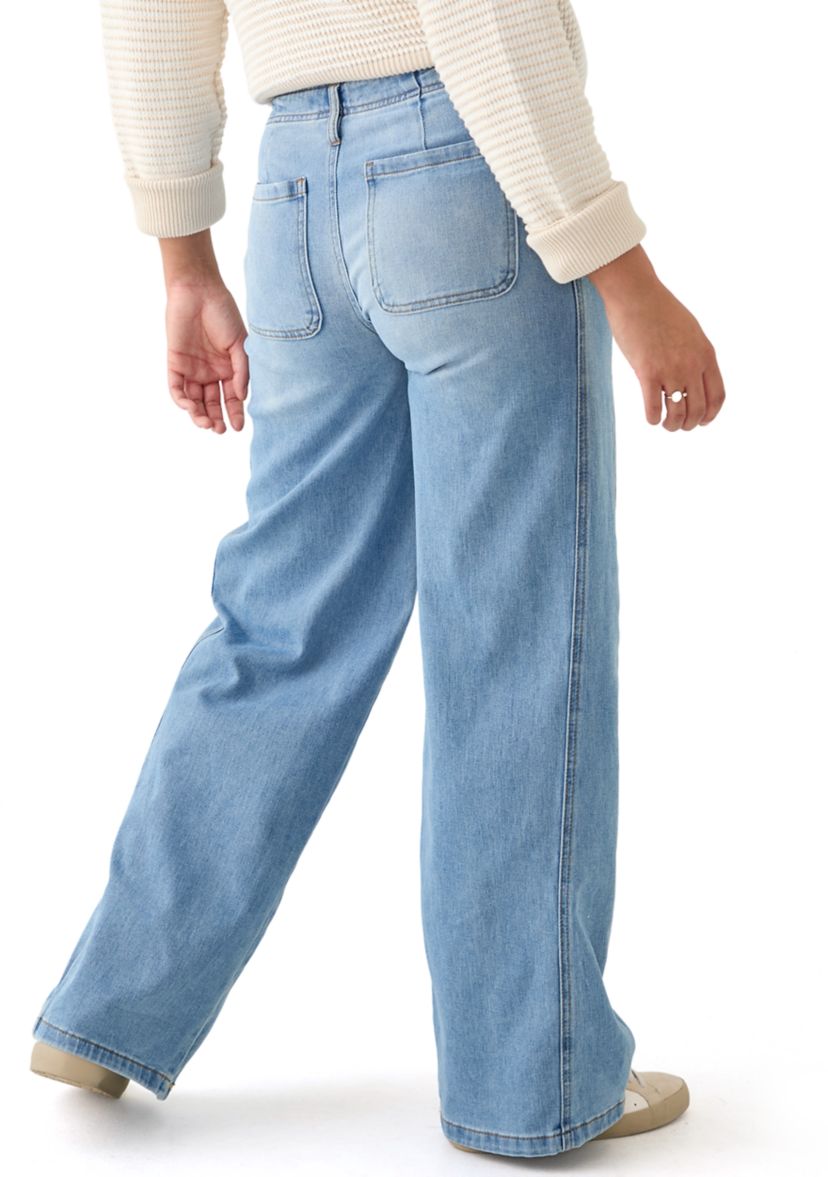 Womens Wide Leg High Rise Jeans