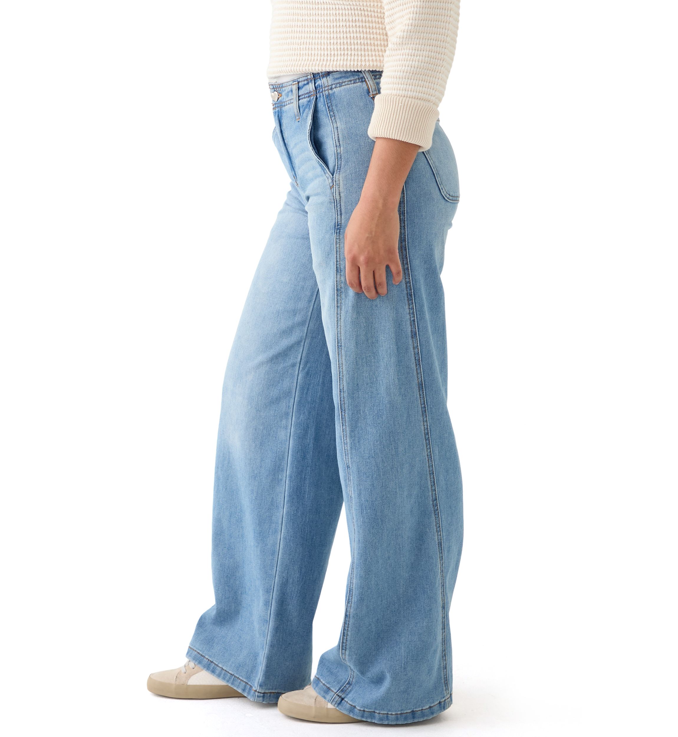Womens Wide Leg High Rise Jeans