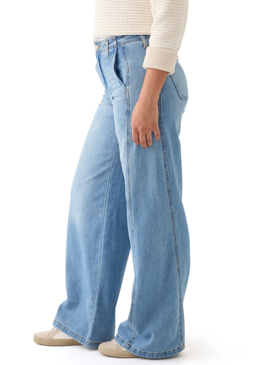 Womens Wide Leg High Rise Jeans