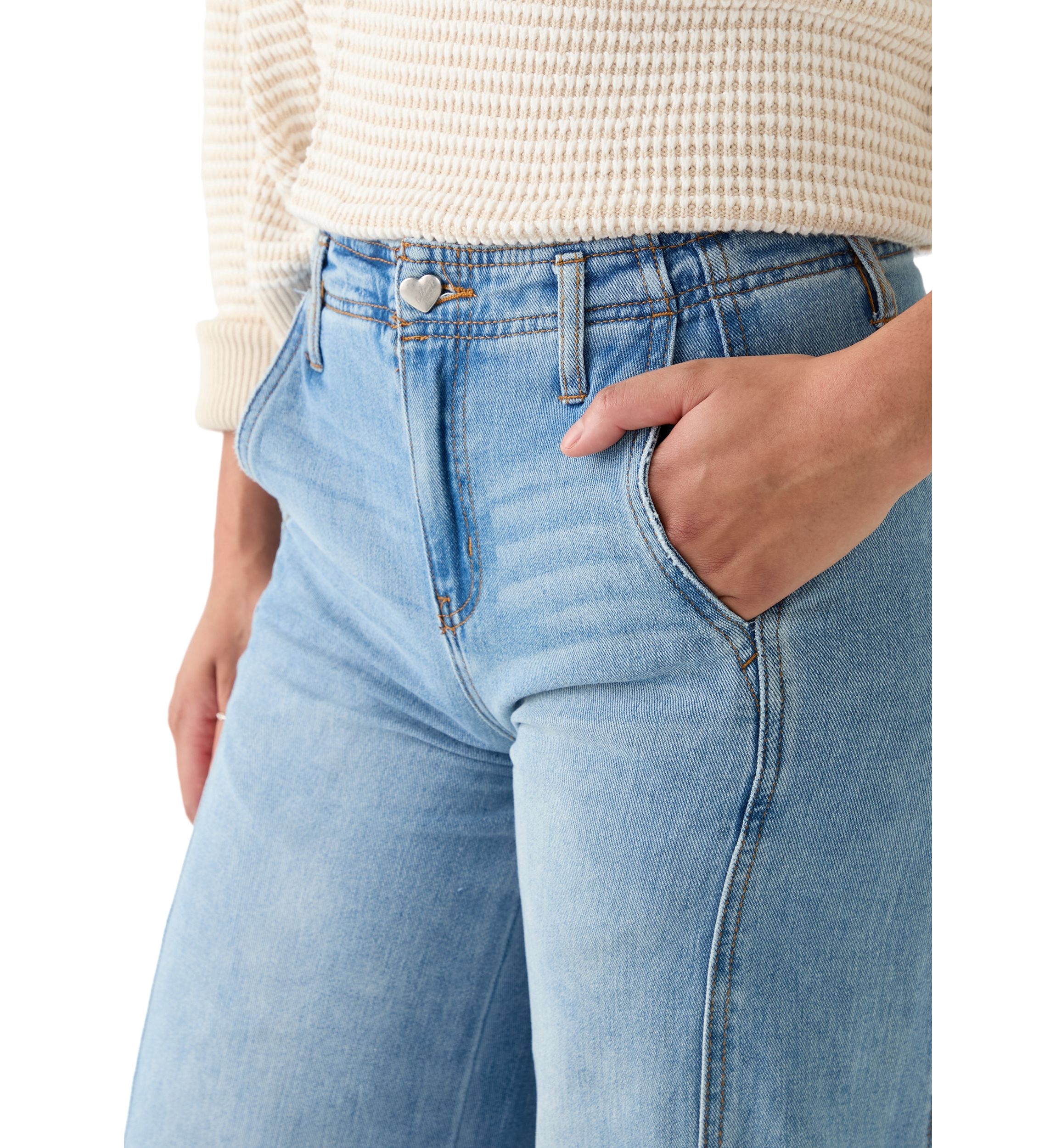 Womens Wide Leg High Rise Jeans