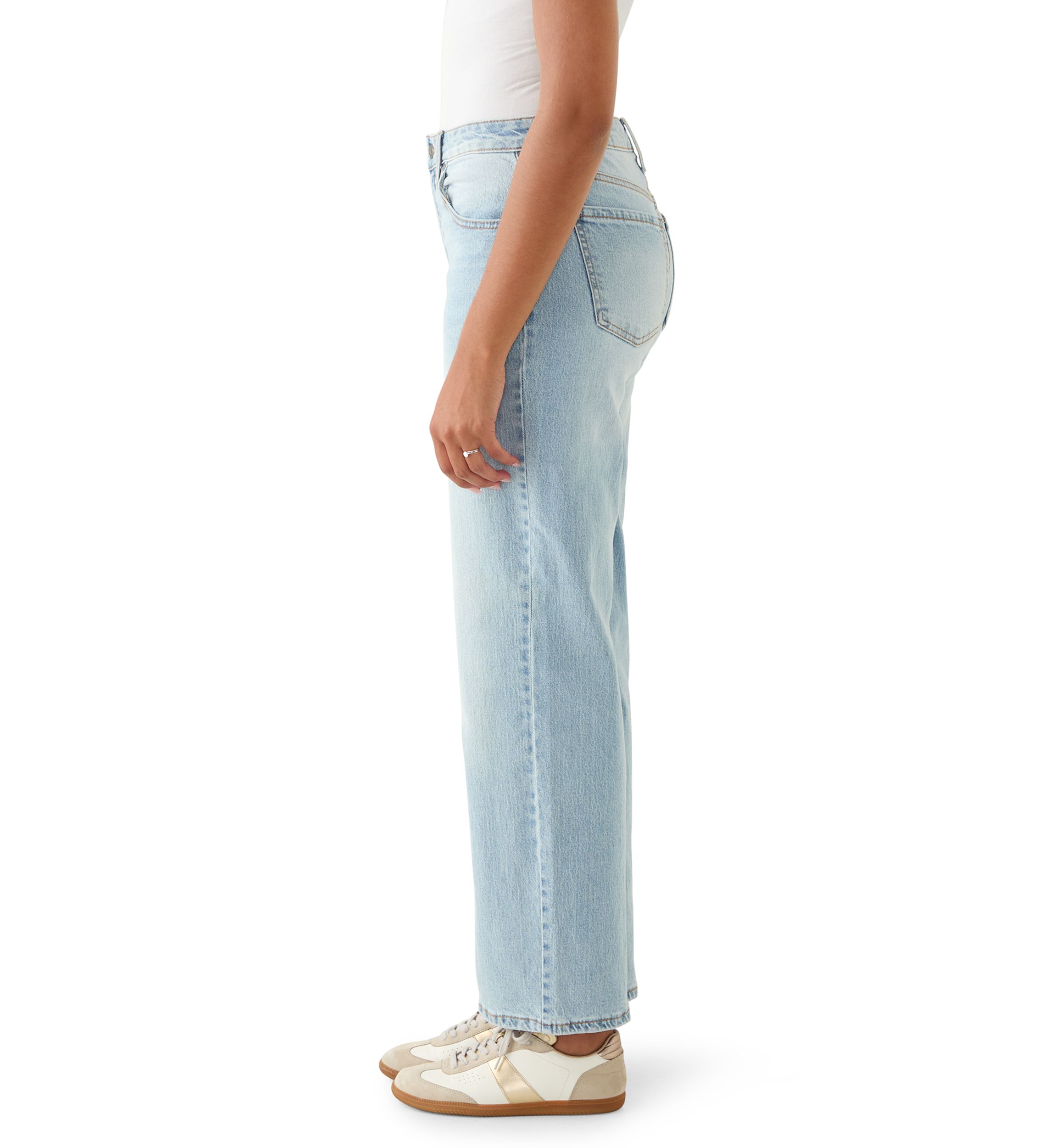Womens Wide-Leg High Rise Jeans