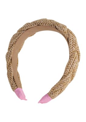 Braided Natural Raffia Headband