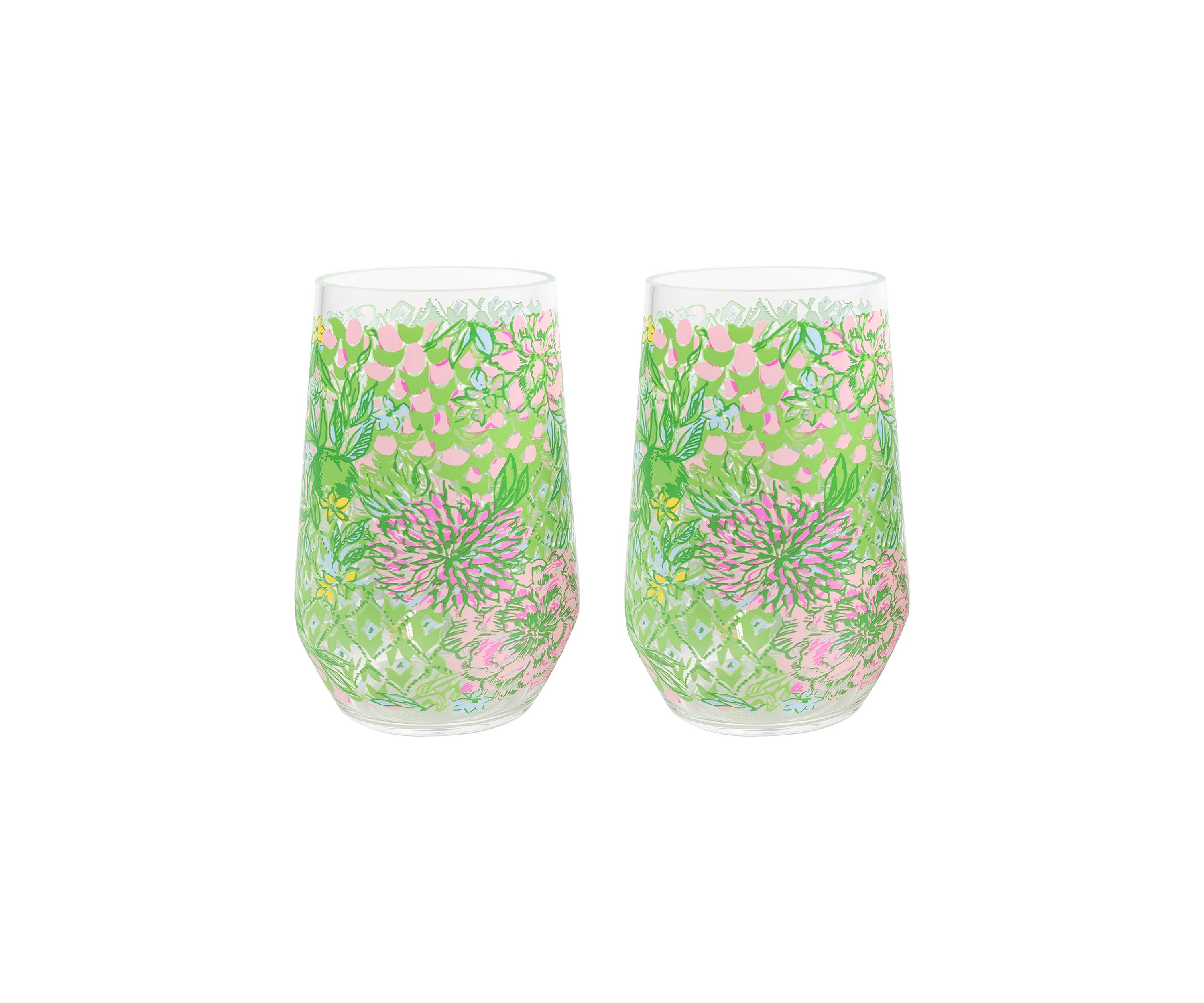 Acrylic Wine Glass Set, Lime Feeling Good