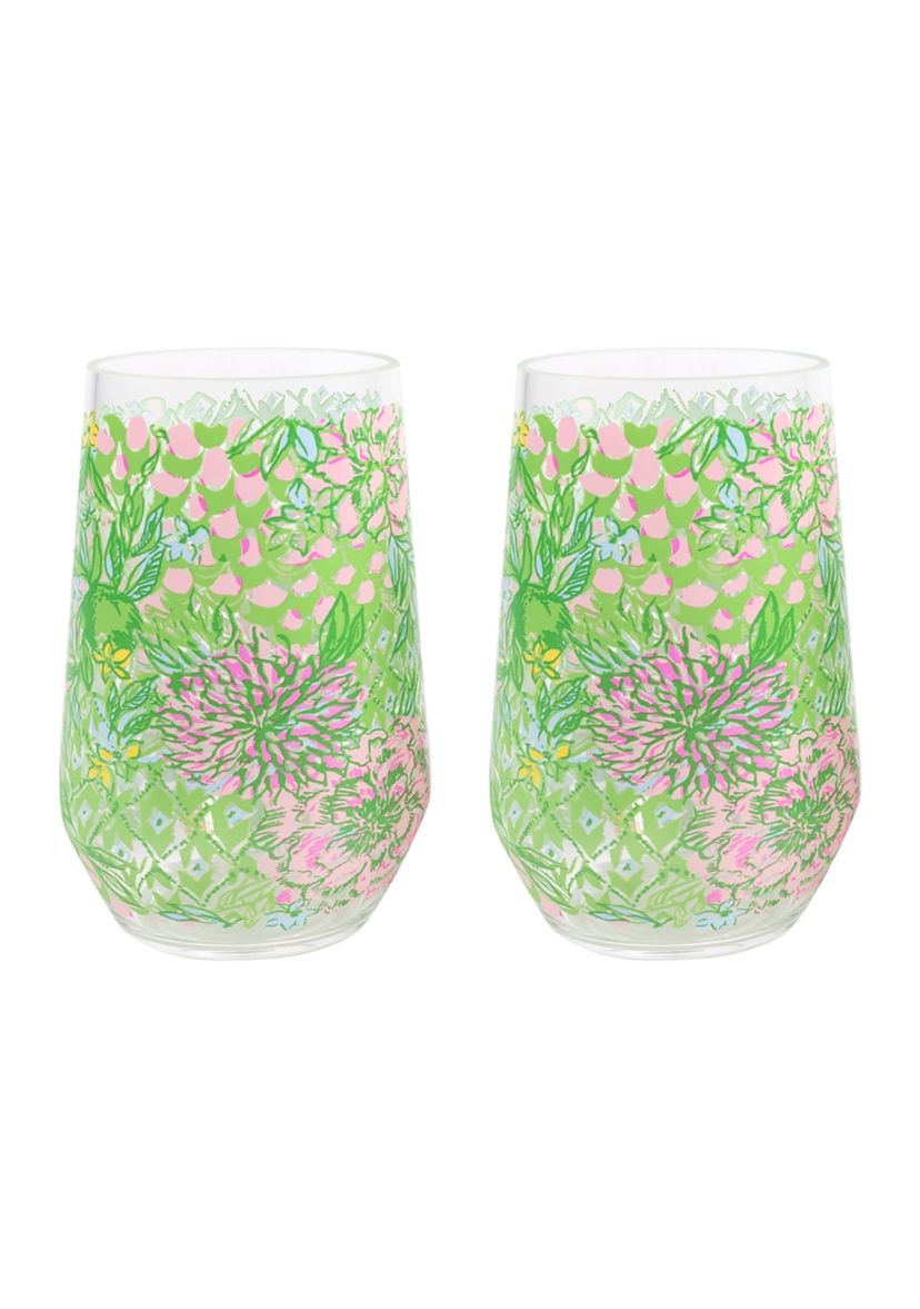 Acrylic Wine Glass Set, Lime Feeling Good