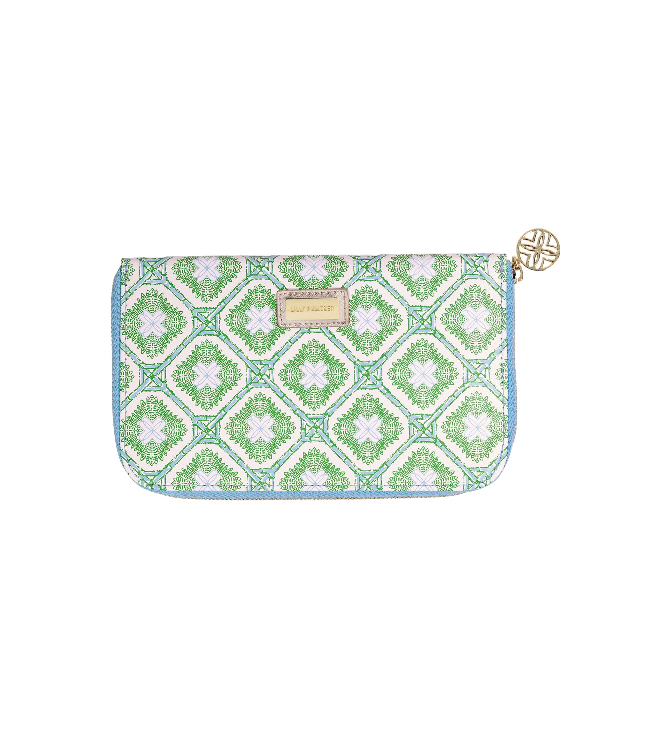 Travel Wallet, Bamboo Logo Trellis