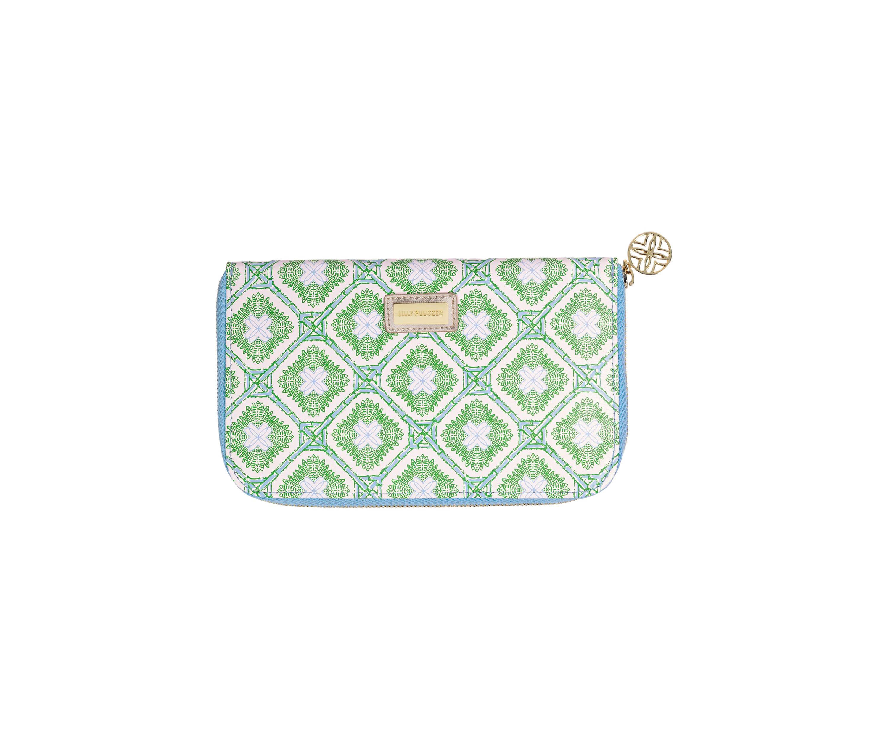 Travel Wallet, Bamboo Logo Trellis