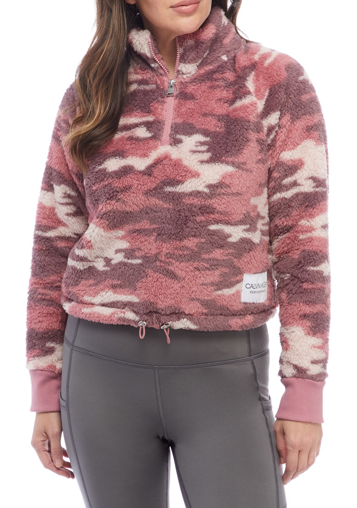 Camo 1/4 Zip Crop Pullover