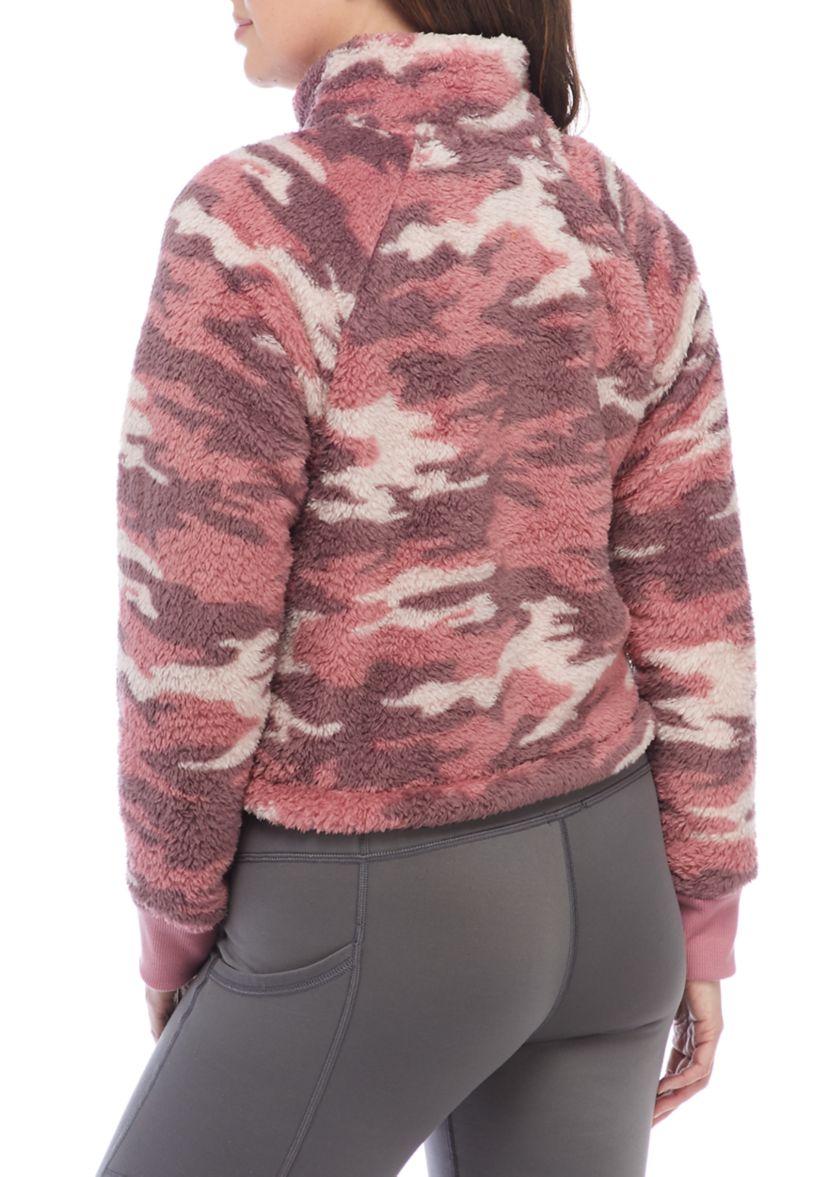 Camo 1/4 Zip Crop Pullover