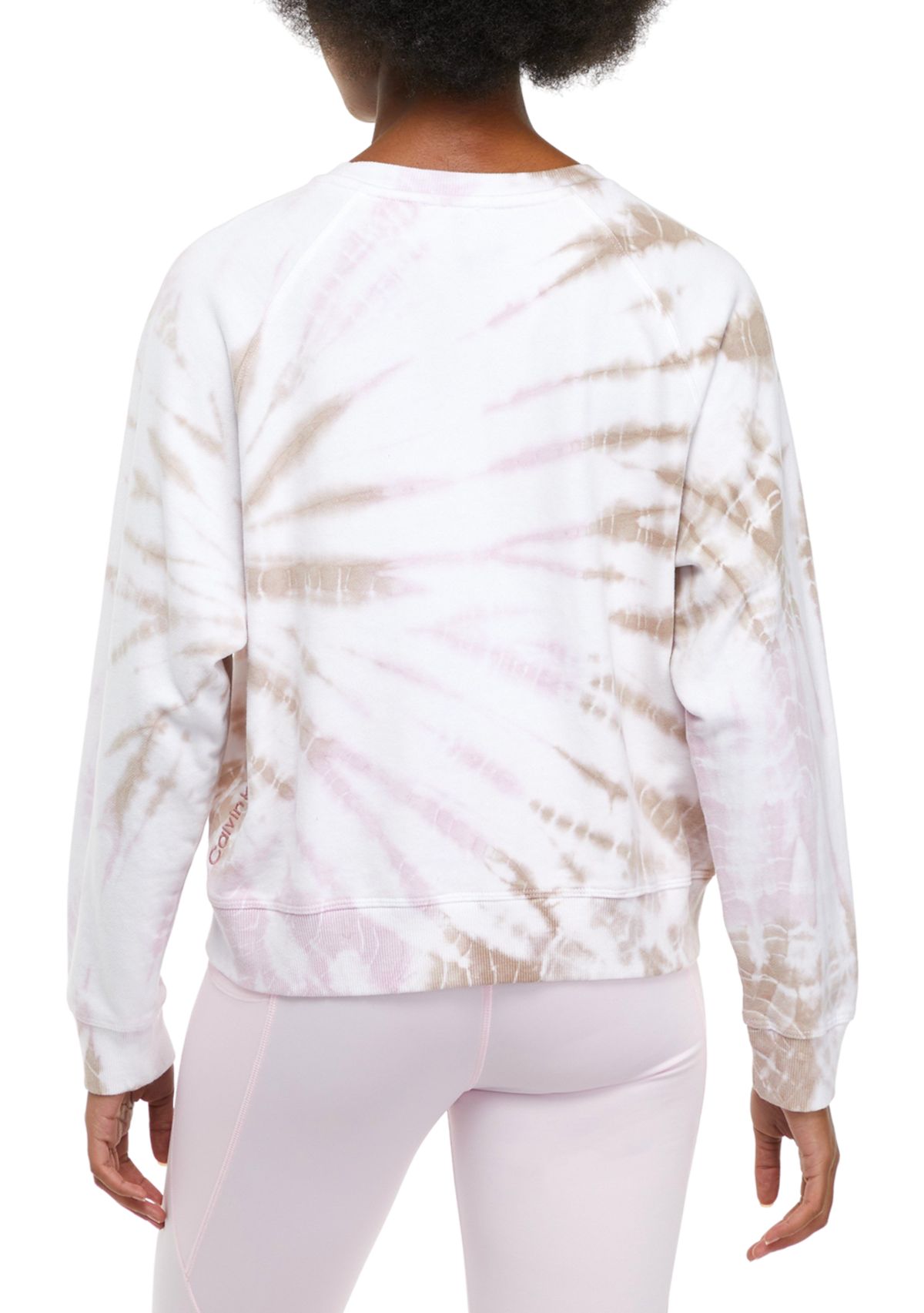 Tie-Dye Long Sleeve Logo Crew Neck Pullover