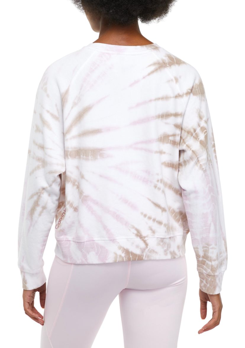 Tie-Dye Long Sleeve Logo Crew Neck Pullover