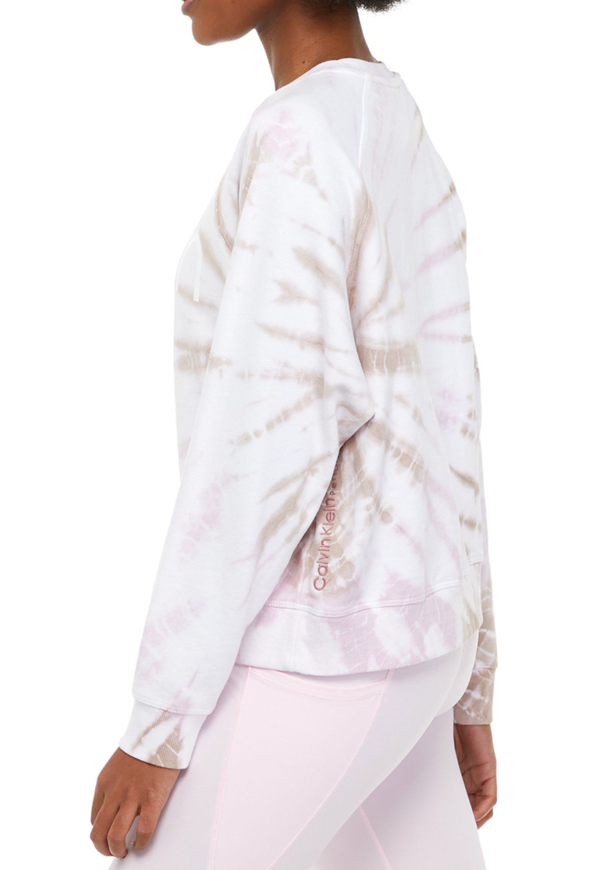 Tie-Dye Long Sleeve Logo Crew Neck Pullover