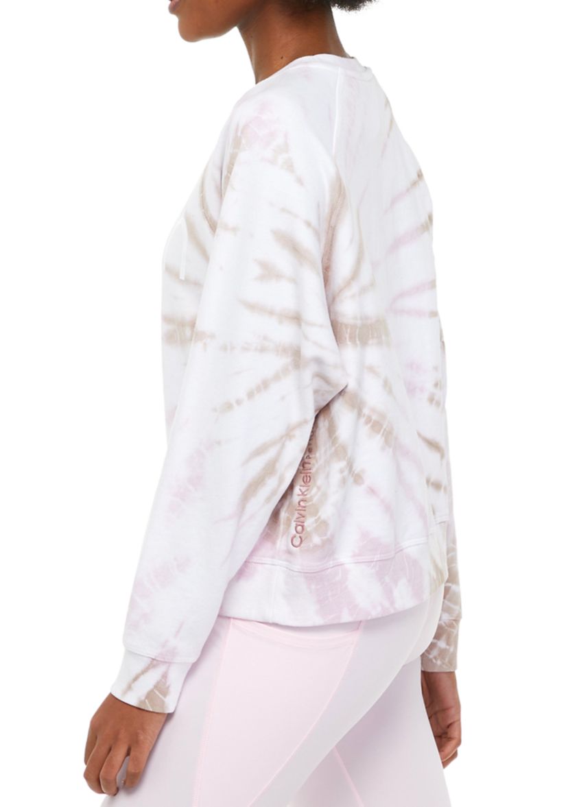 Tie-Dye Long Sleeve Logo Crew Neck Pullover