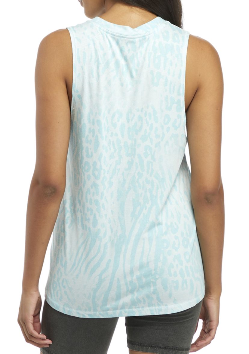 Sleeveless Animal Print Logo Graphic Tank