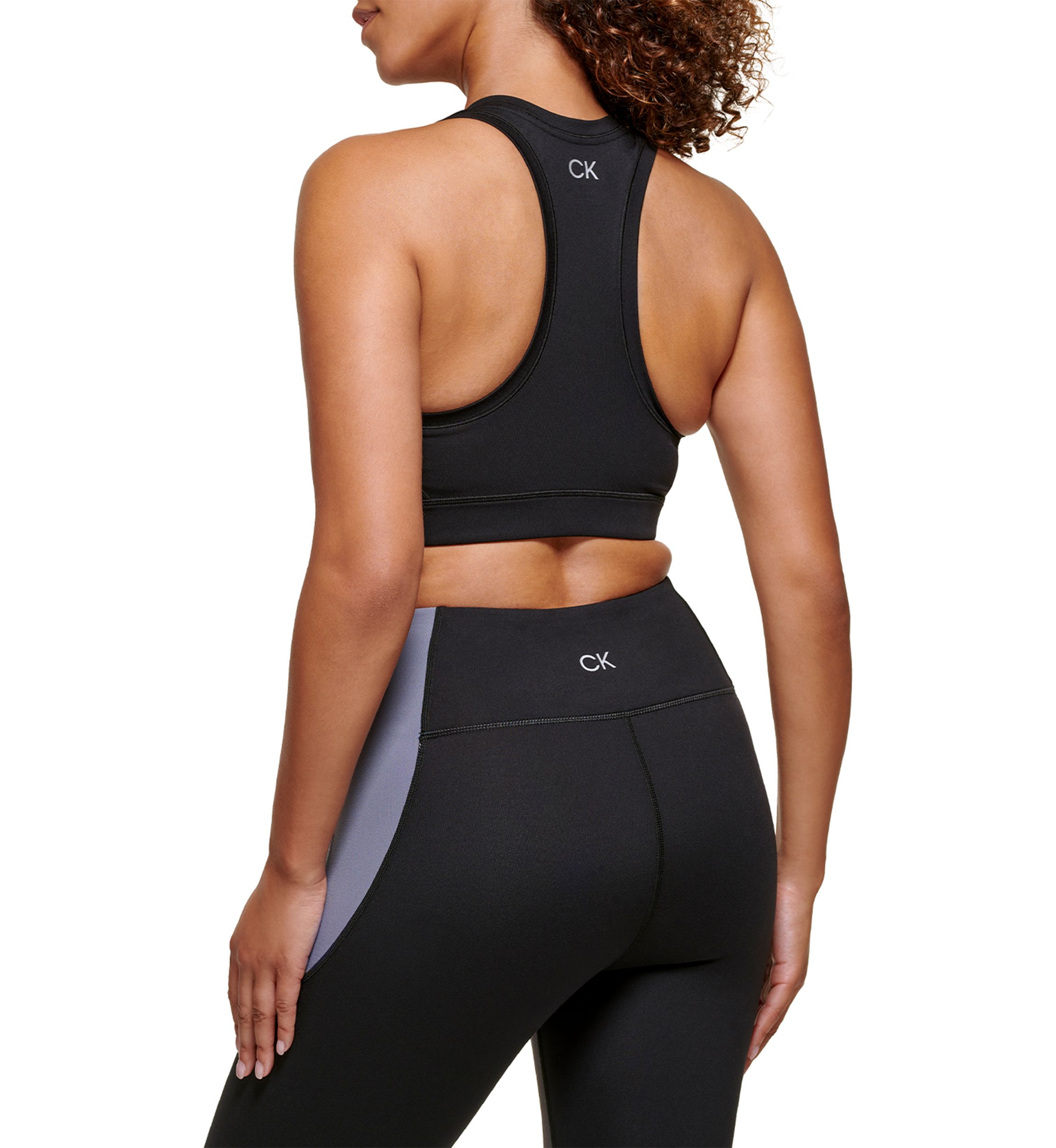 Color Block Racerback Zip Front Sports Bra