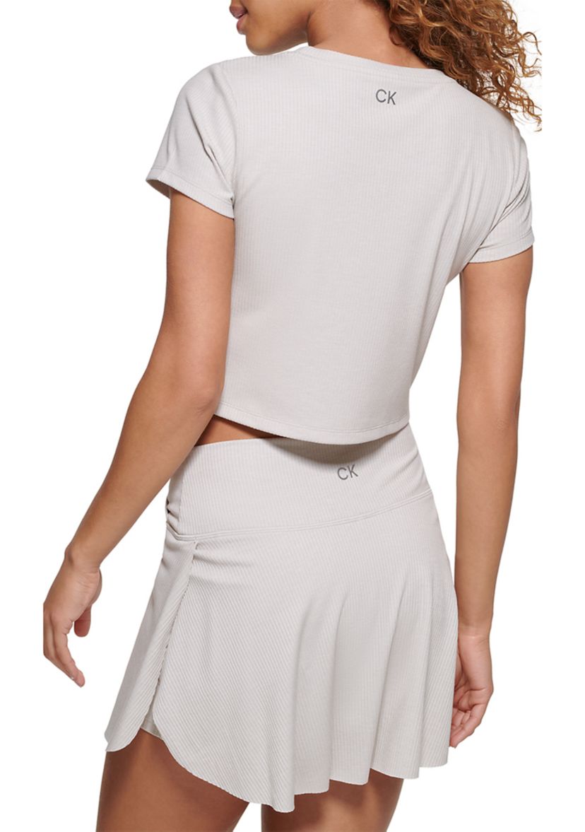 Cropped Crossover Cap Sleeve T-Shirt
