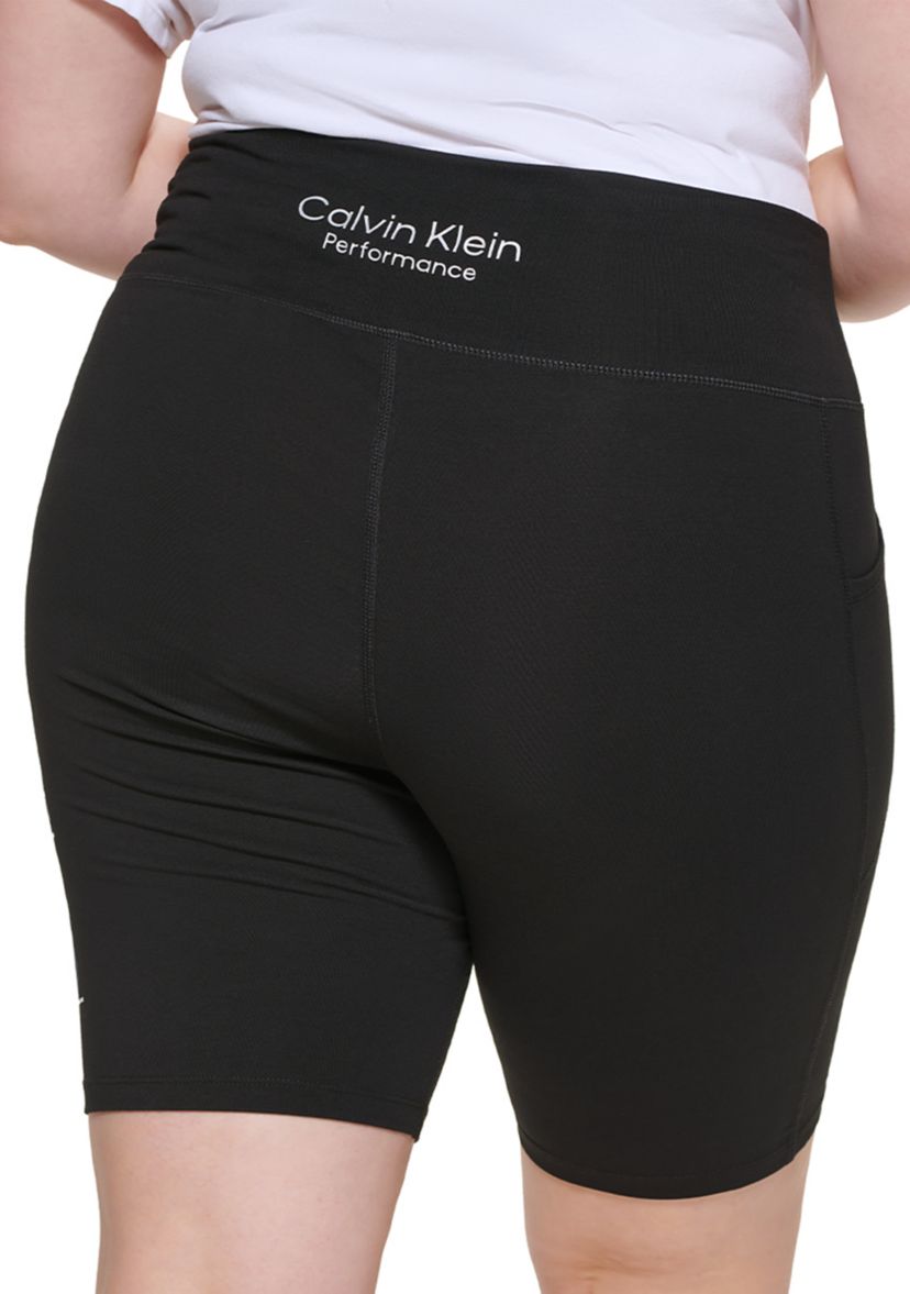 Plus Size Super High Waist 9" Jersey Logo Bike Shorts 
