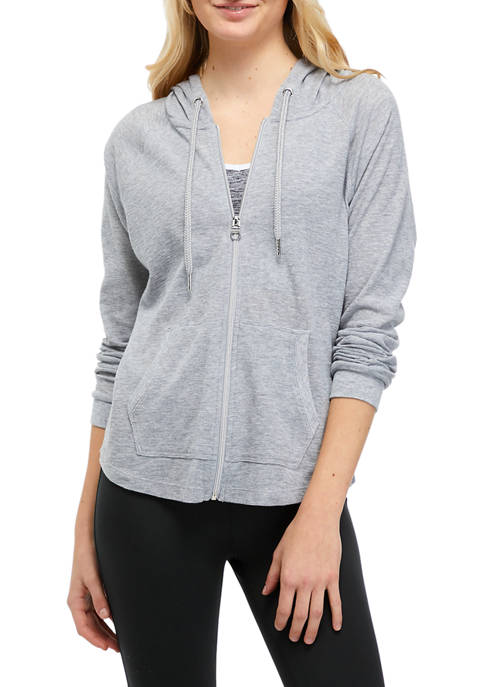 CK Performance Ruched Sleeve Zip Front Hoodie