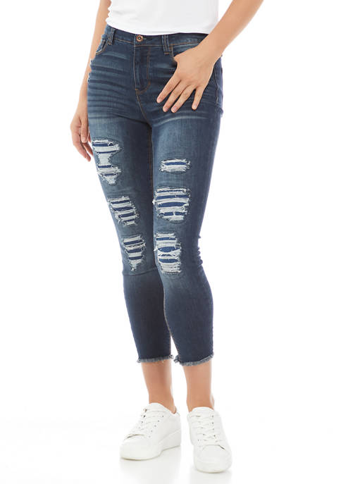 TRUE CRAFT Midrise Ankle Destructed Jeans