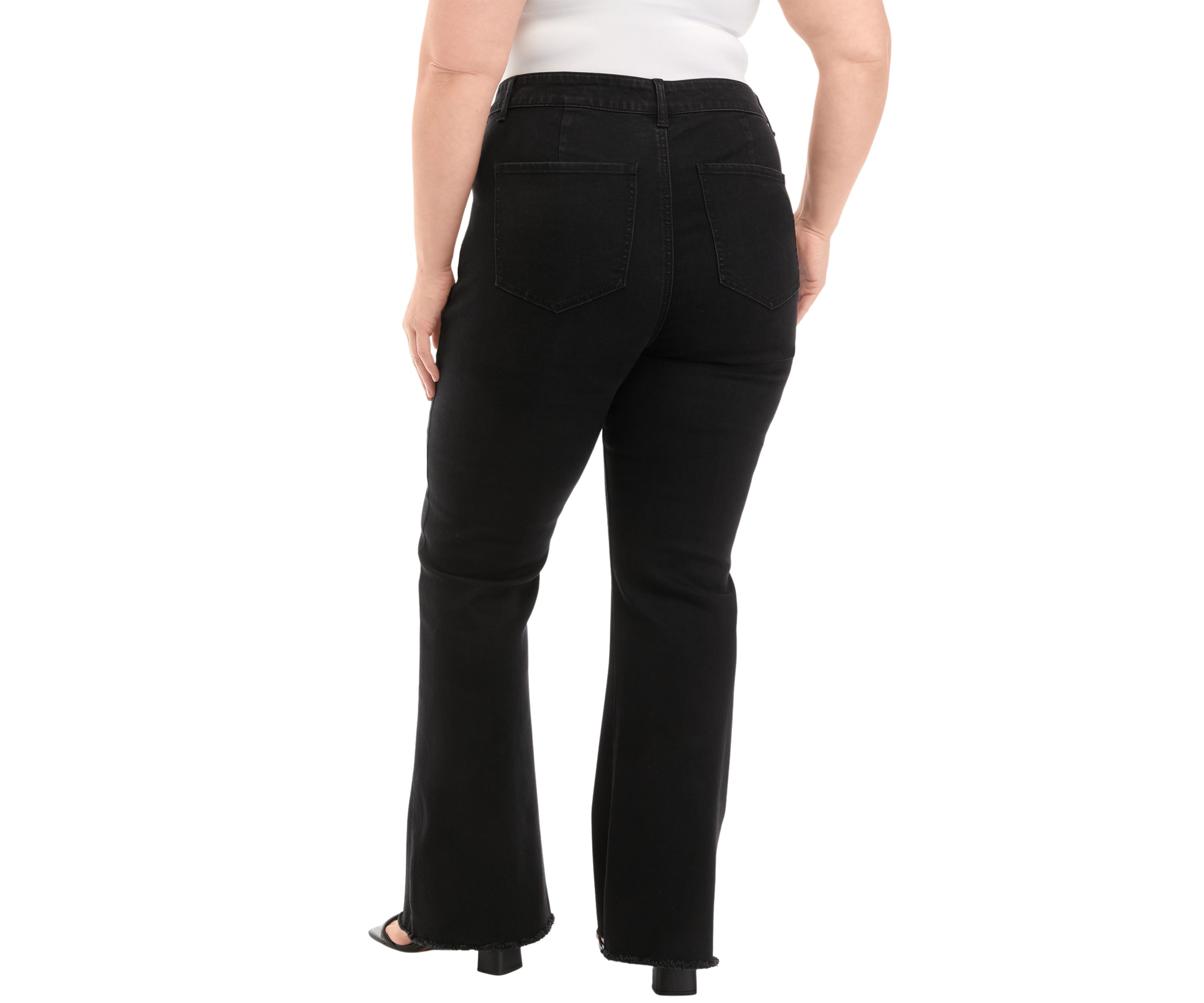 Plus Size Exposed Seam Flare Jeans