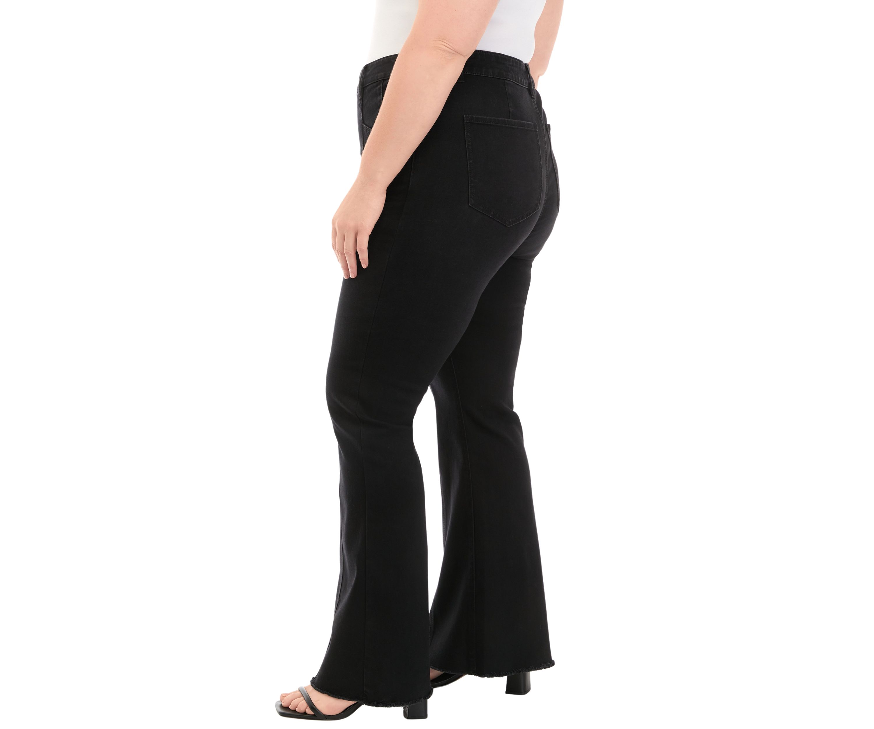 Plus Size Exposed Seam Flare Jeans
