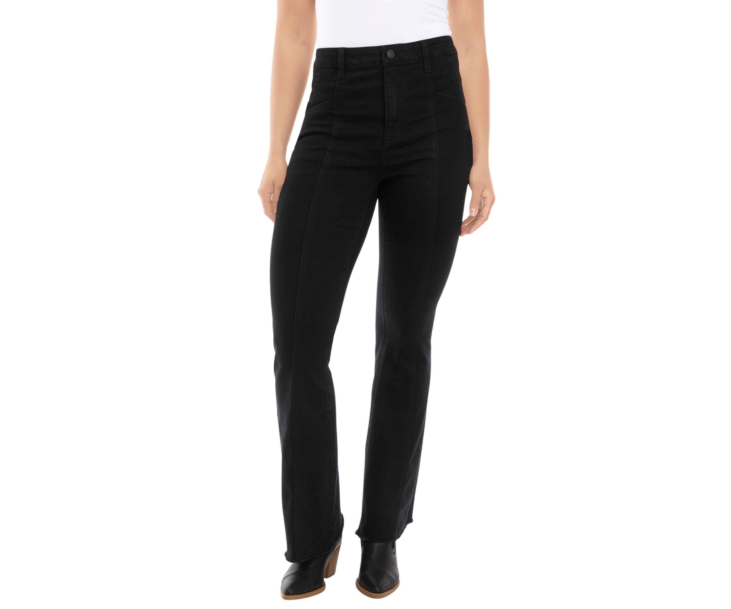 Juniors Front Seam Flare Jeans