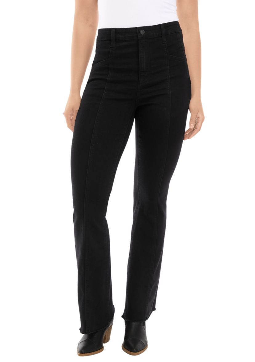 Juniors Front Seam Flare Jeans