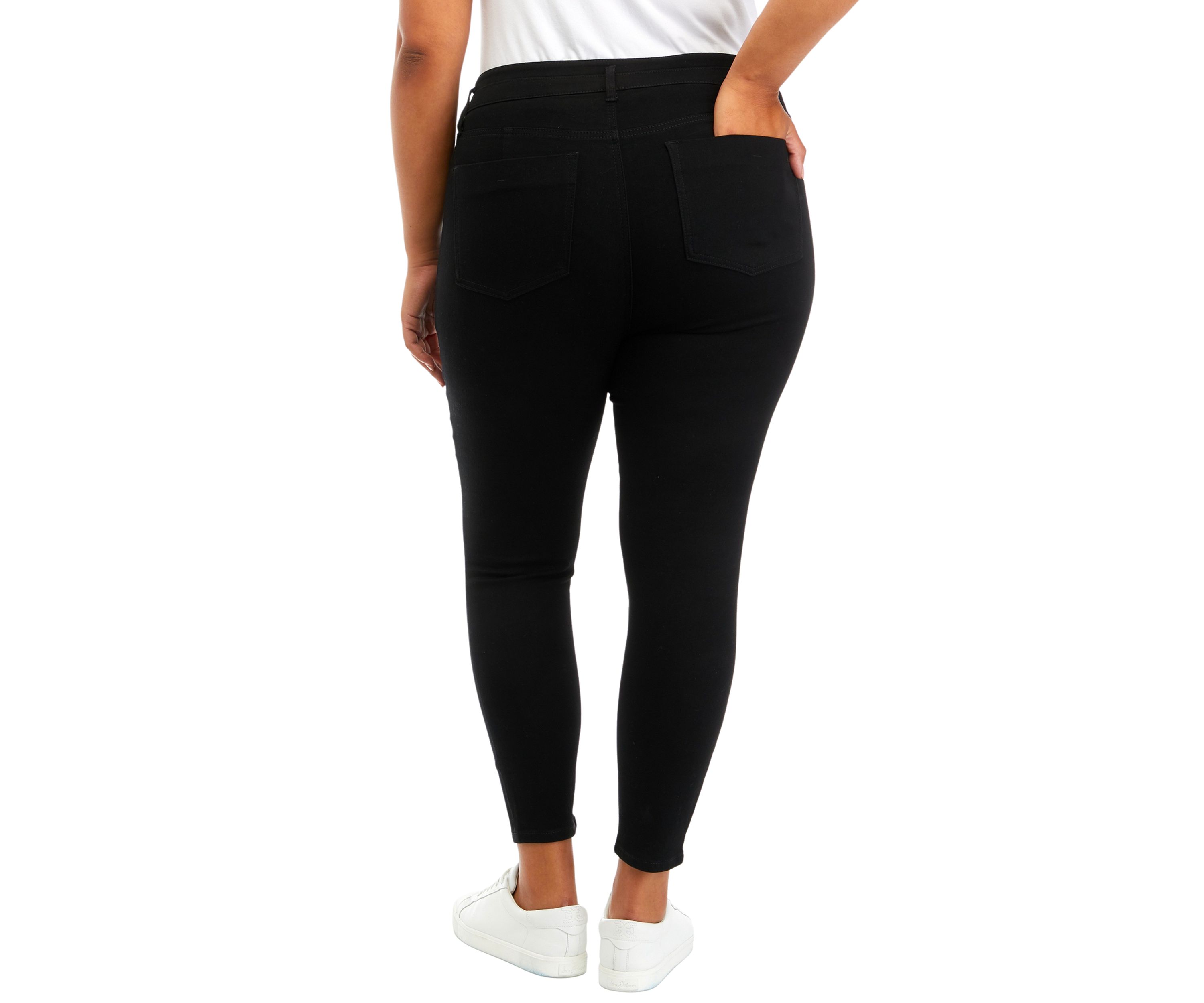 Plus Size Double Button High Rise Jeans