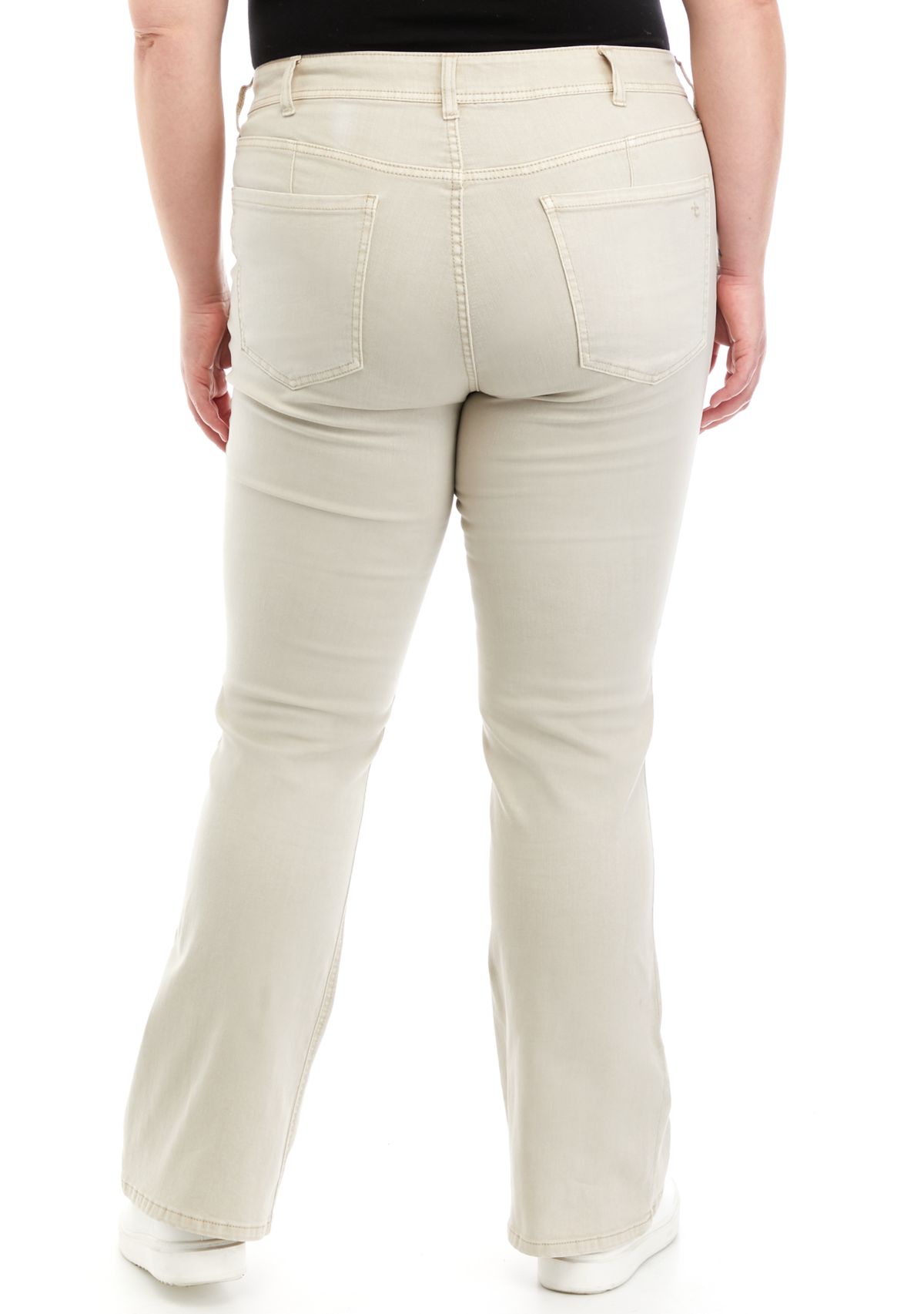 Plus Size Mid Rise Pork Chop Pocket Bootcut Jeans 