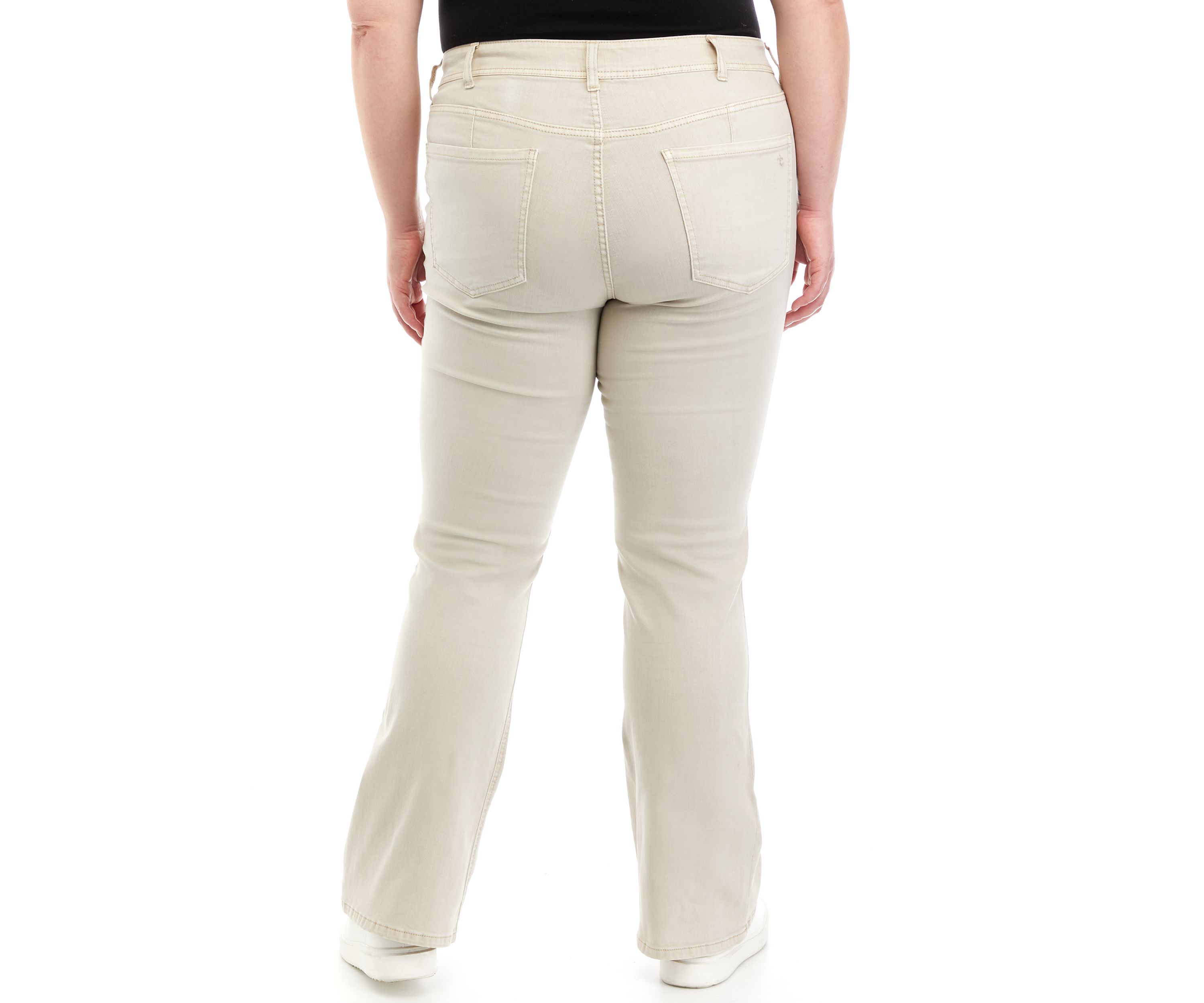 Plus Size Mid Rise Pork Chop Pocket Bootcut Jeans 