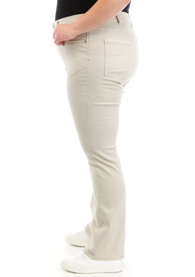 Plus Size Mid Rise Pork Chop Pocket Bootcut Jeans 