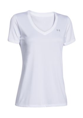 Under Armour Solid Tech V-Neck Short-Sleeve T-Shirt for Ladies