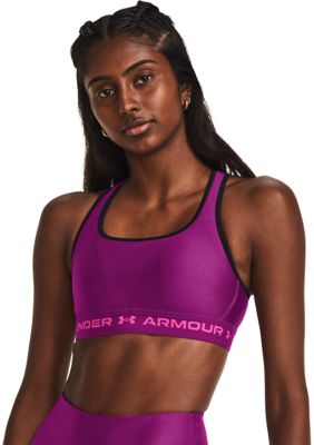 Under Armour Womens Seamless Light Support Low Long Bra - Purple