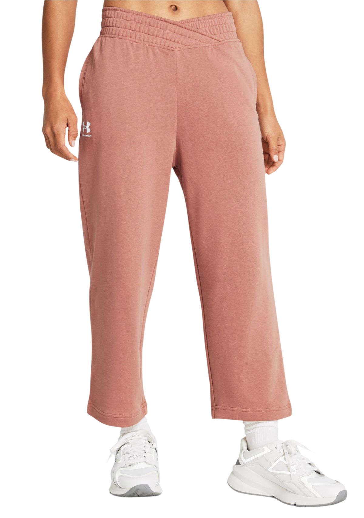 Womens UA Rival Terry Wide Leg Crop Pants