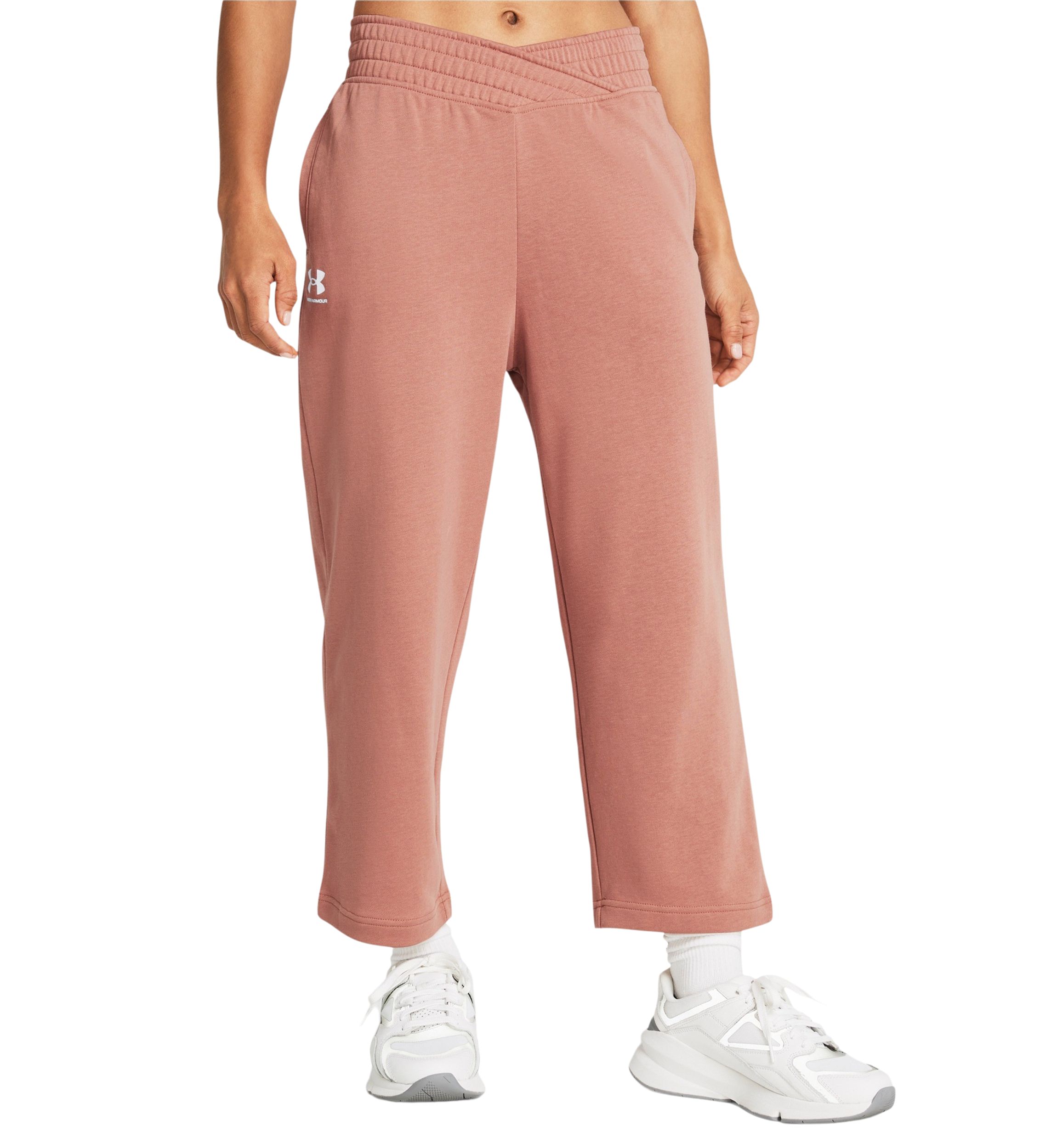 Womens UA Rival Terry Wide Leg Crop Pants