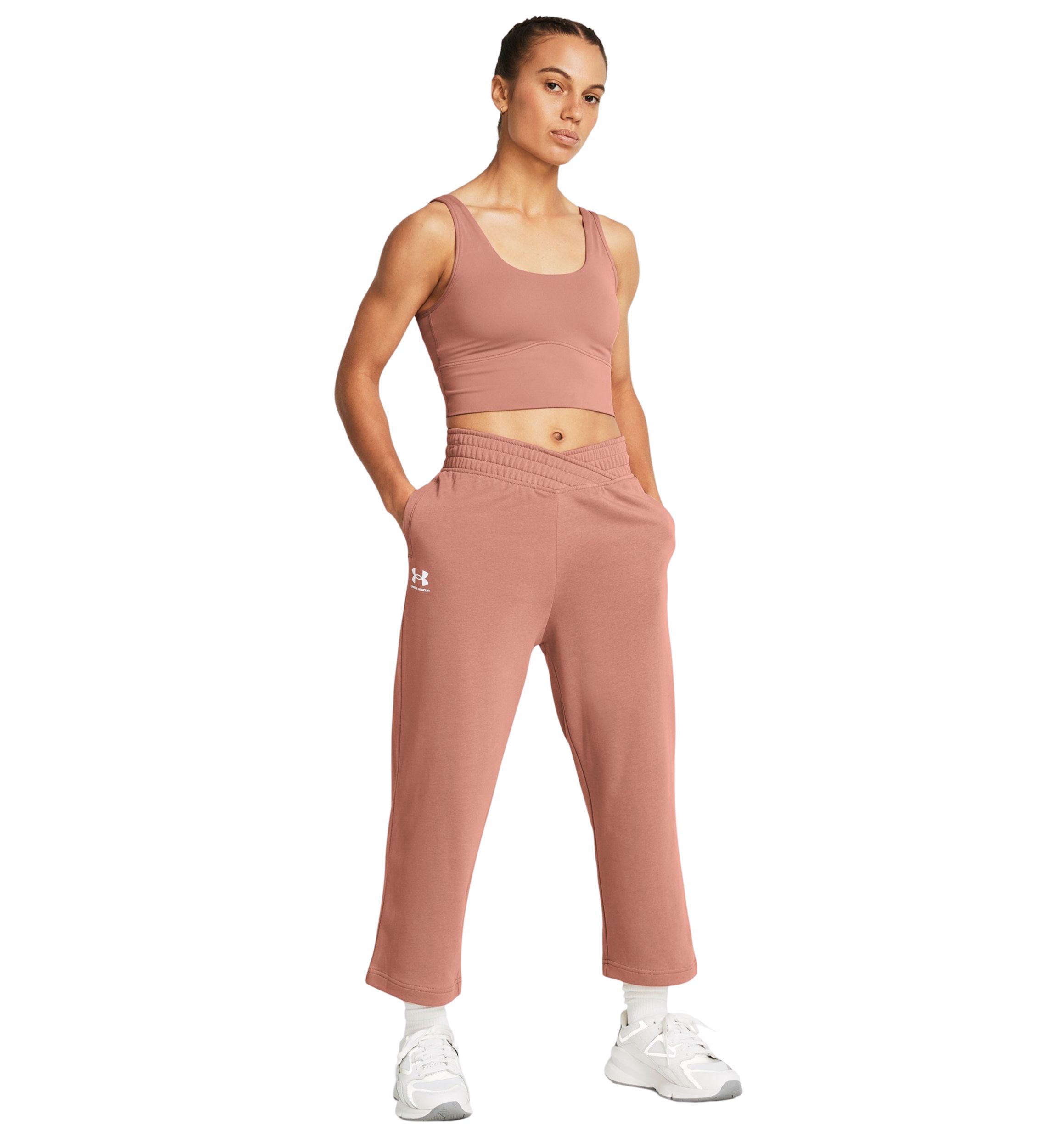 Womens UA Rival Terry Wide Leg Crop Pants