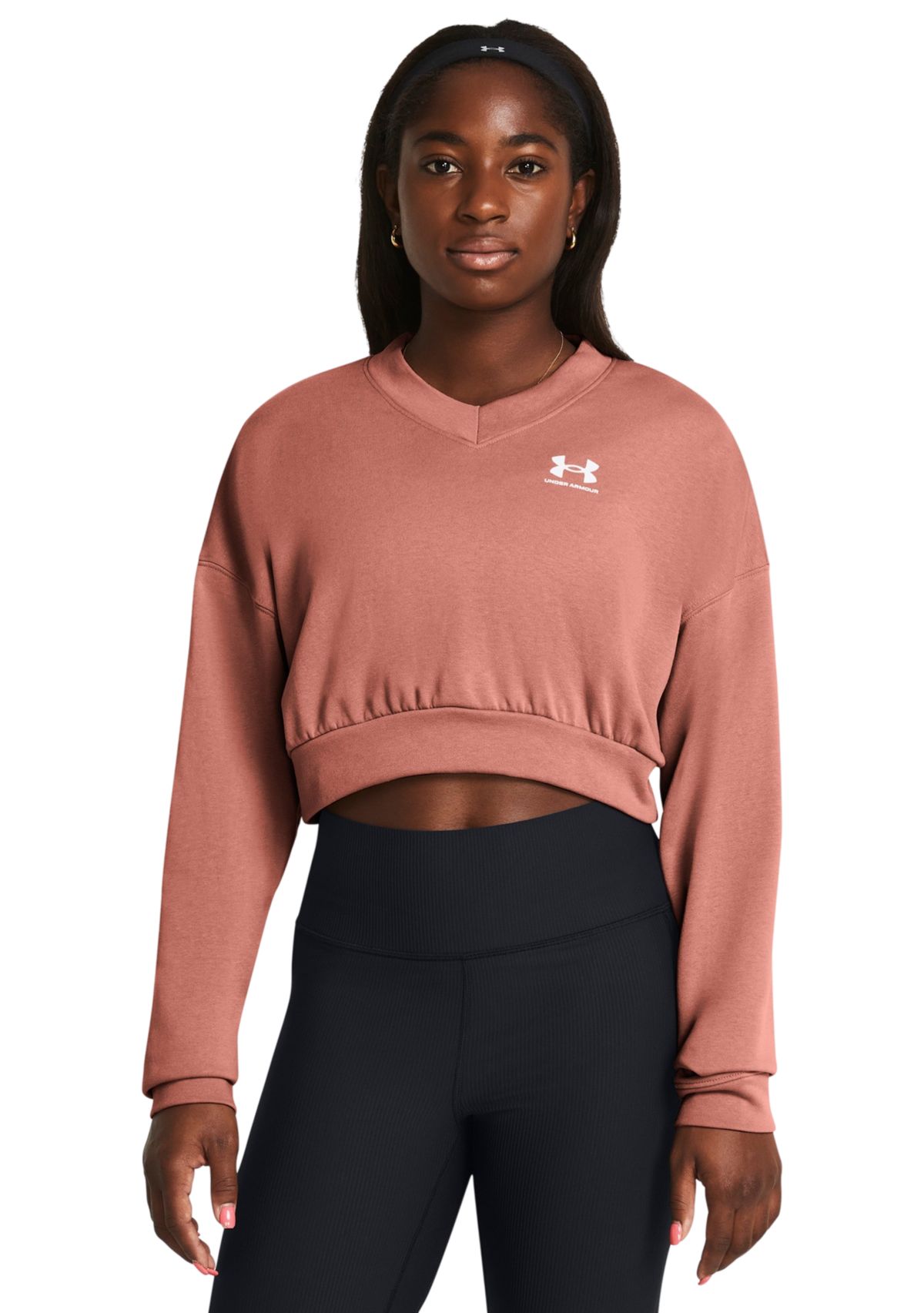 Womens UA Rival Terry Oversized Crop Crew Pullover