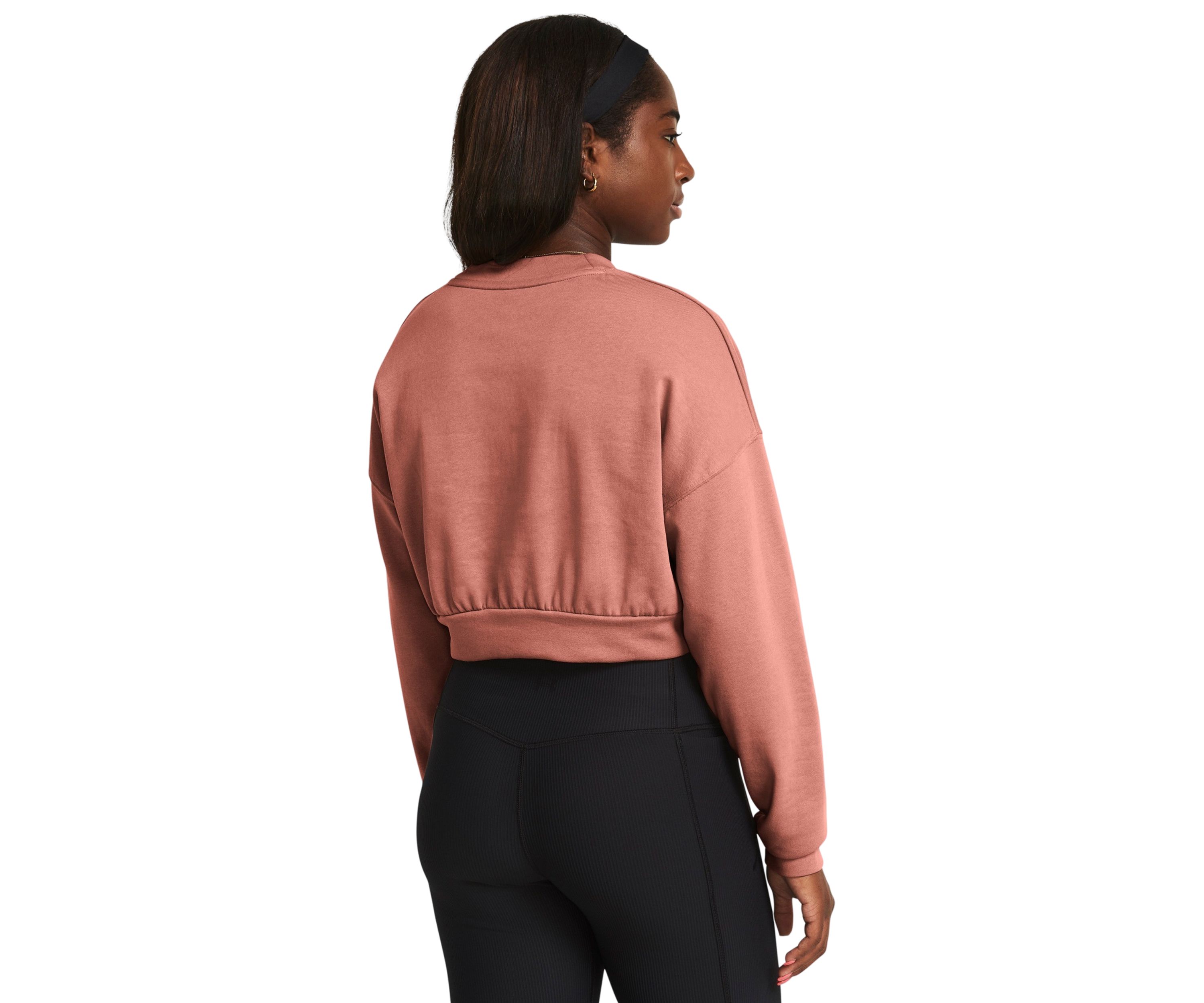 Womens UA Rival Terry Oversized Crop Crew Pullover