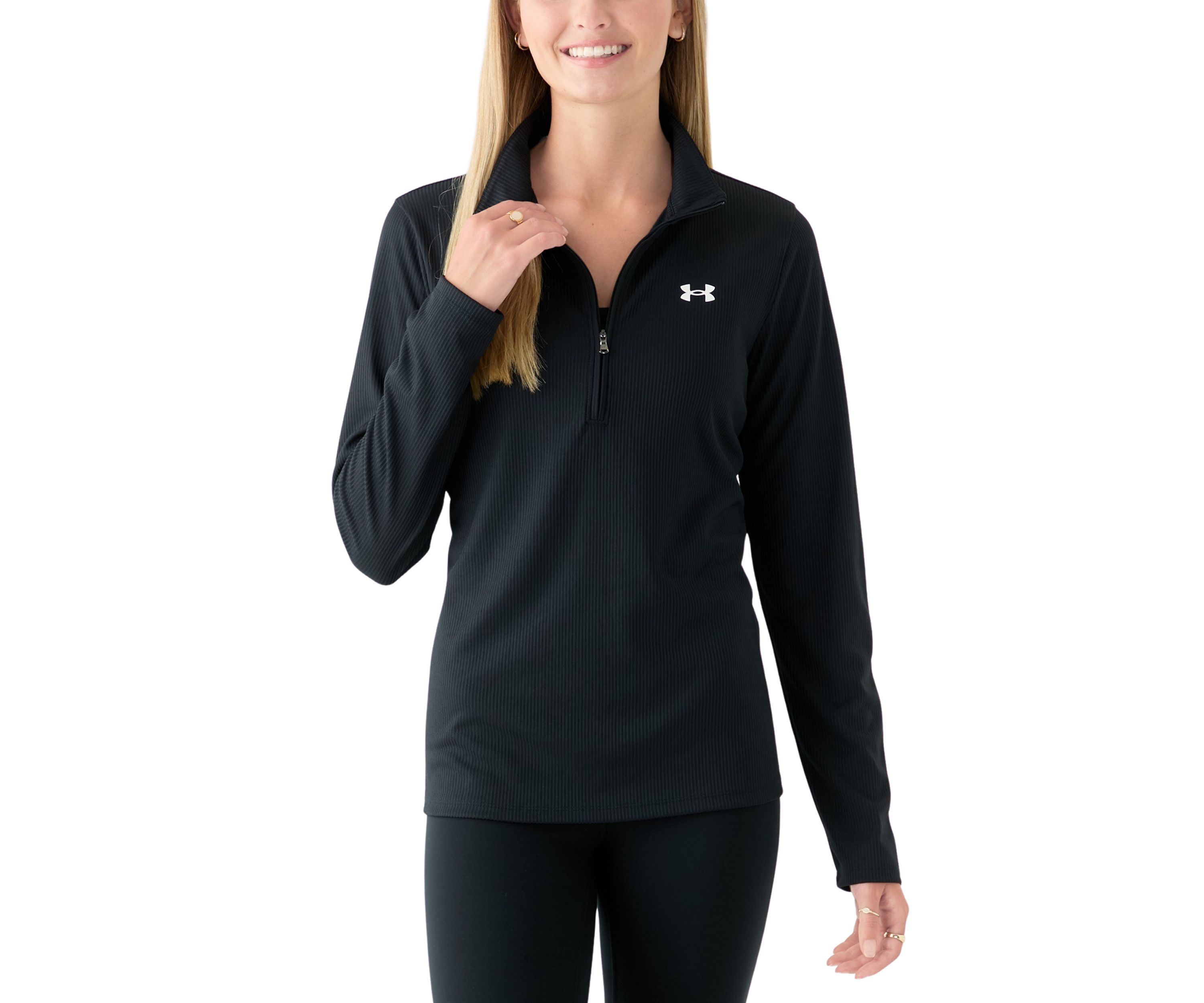 Tech Ribbed Knit 1/2 Zip Pullover