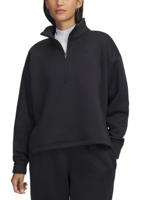 Under Armour Women's Armour Fleece Half Zip Hoodie, Black, XS
