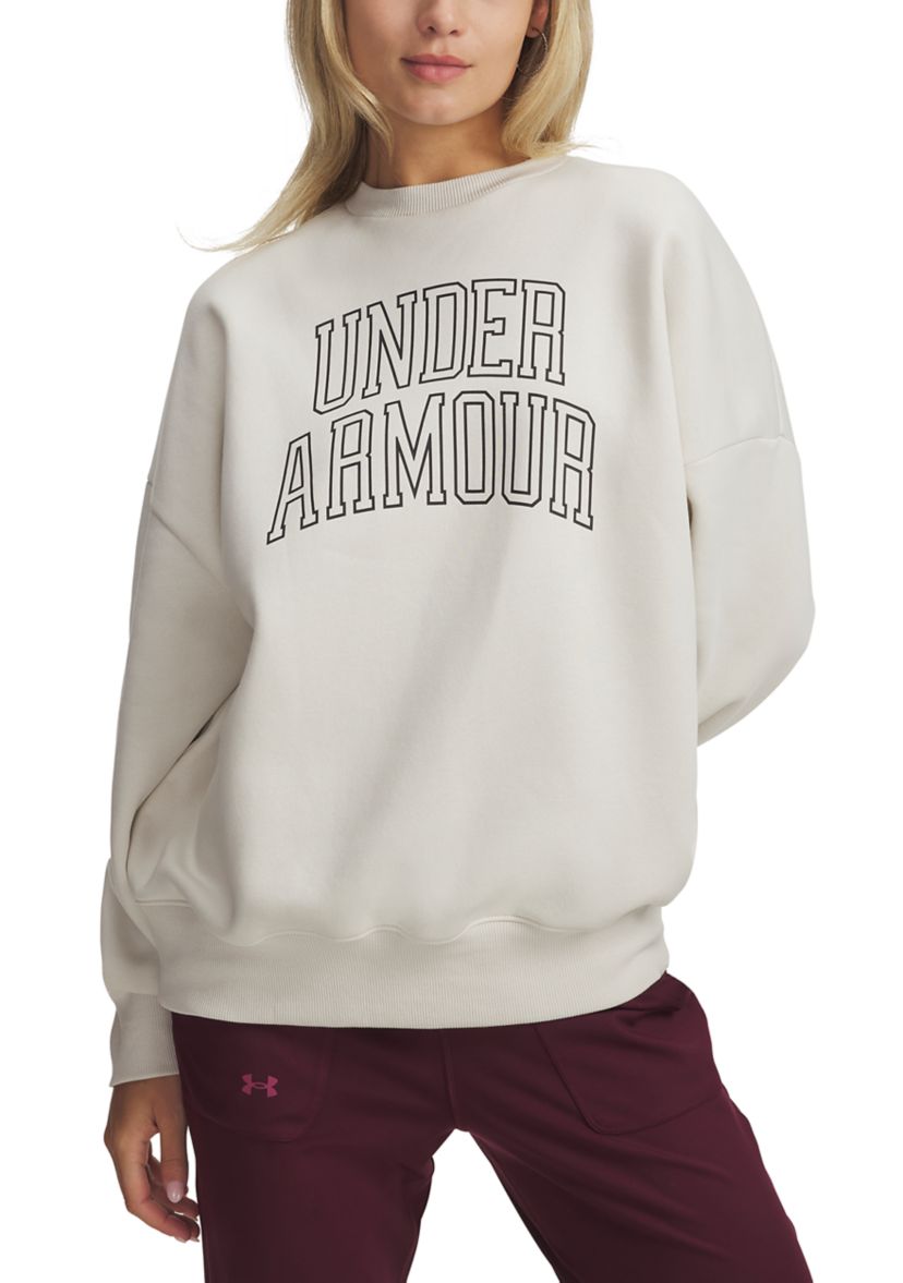 UA Rival Fleece Oversized Varsity Crew Pullover