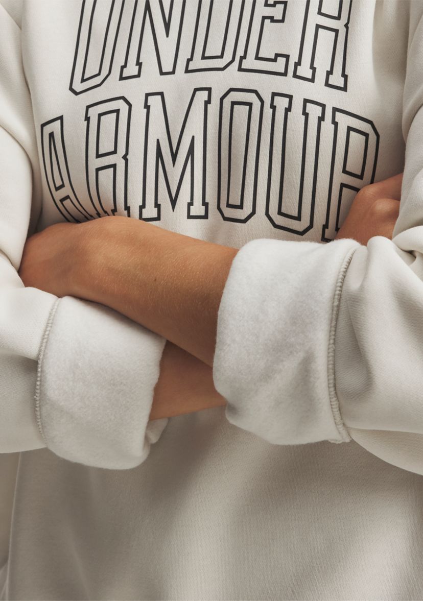 UA Rival Fleece Oversized Varsity Crew Pullover