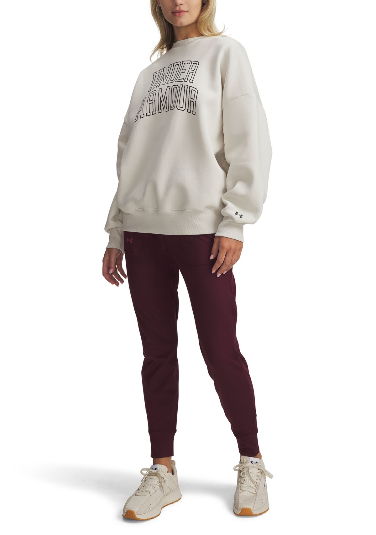 UA Rival Fleece Oversized Varsity Crew Pullover