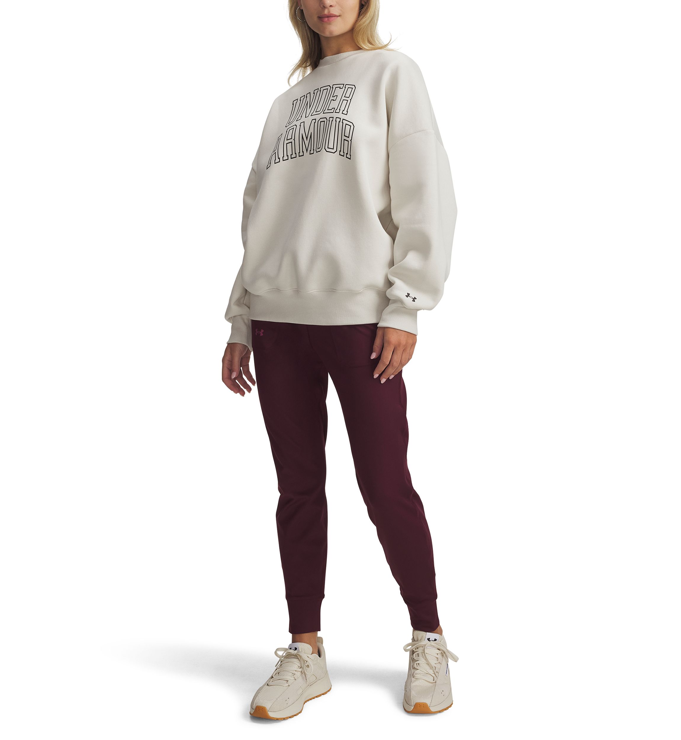 UA Rival Fleece Oversized Varsity Crew Pullover