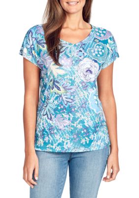 Gloria Vanderbilt Petite Opal Knit Natures Song Top | belk