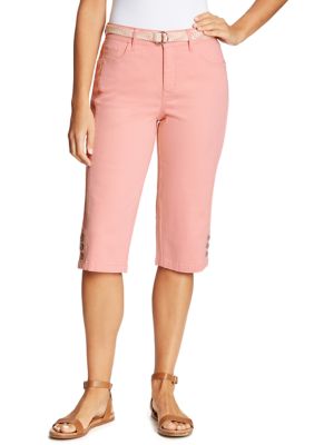 Gloria Vanderbilt Women's Mila Belted Skimmer Capri Pants