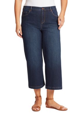 Gloria Vanderbilt Plus Size Amanda Wide Leg Cropped Pants | belk